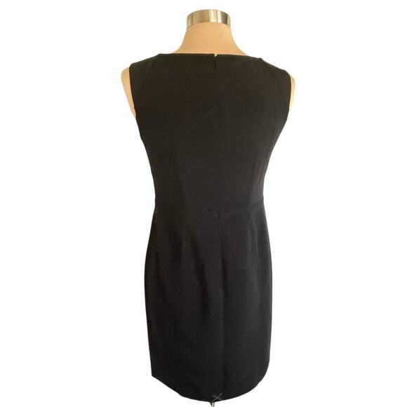 Ann Taylor Black Sleeveless Sheath Dress Sz 8 Petite Quiet Luxury Elegant - Picture 4 of 11